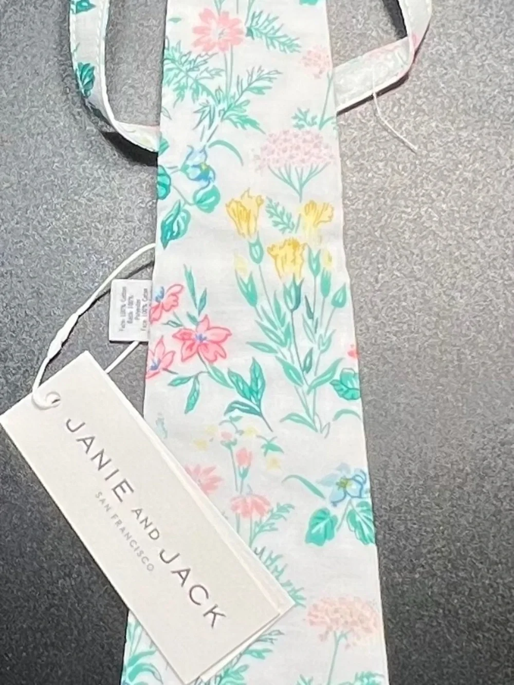 Janie and Jack Boys Floral Velcro Close Tie Size 2-5 NWT